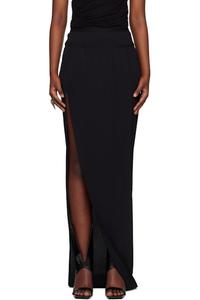 Черная юбка-макси Hollywood Cocoon Crepe Slit Rick Owens
