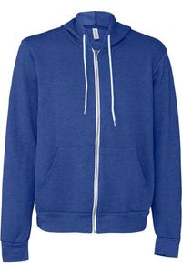 Толстовка с капюшоном BELLA + CANVAS из флисовой губки с застежкой-молнией, цвет heather true royal