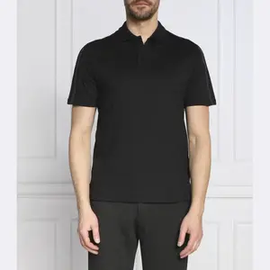 Комфортная рубашка-поло стандартного кроя с логотипом Calvin Klein, черный
