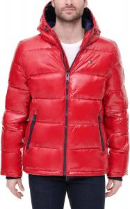Мужская стеганая куртка с капюшоном Tommy Hilfiger (стандартная и для больших и высоких), New Pearlized Red