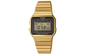 Унисекс молодечные золотые часы A700WG-9A CASIO