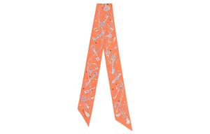 Hermès Pre Owned 2020-е Платок Les Cles A Pois HERMES, Оранжевый