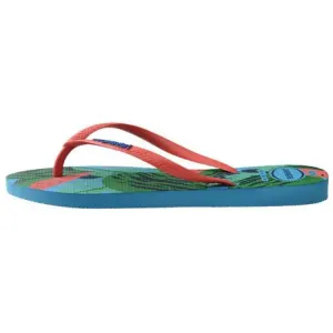 Havaianas Летние тонкие шлепанцы с резиновой подошвой, устойчивой к истиранию, быстросохнущие, женские, сине-зелено-оранжевые, цвет Blue Green Orange
