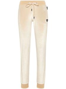 Штаны со стразами и черепом Philipp Plein, нейтральный цвет
