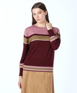 Вязаный свитер с кашемировой каймой