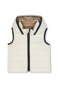 Детский двухсторонний пуховый жилет Boss, бежевый