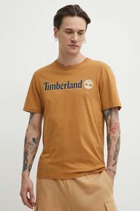 Хлопковая футболка Timberland, коричневый