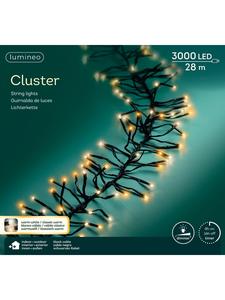 Lumineo Гирлянда CLUSTER 3000 LED, 28 м, черный кабель, классический теплый/теплый белый цвет