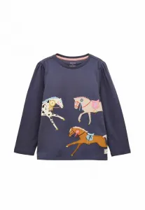 Топ с длинными рукавами и аппликацией, прямого кроя. Joules, Blue Horse