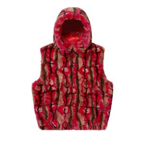 Утепленный жилет Supreme Faux Fur Hooded Vest 'Red', красный