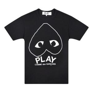 Футболка inverted big heart t-shirt 'black' Comme Des Garcons Play, черный