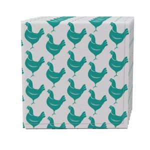 Набор салфеток из 4 шт., 100 % хлопок, 20x20 дюймов, цыплята для деревенской кухни