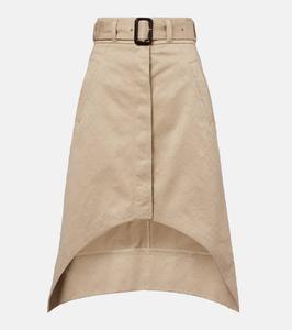 Юбка миди Monogram 72 из хлопкового твила Givenchy, Light Beige