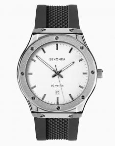 Часы Sekonda Sekonda titan 42 мм круглые серебристые в черном цвете