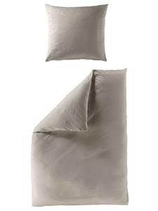 Тонкое фланелевое постельное белье цвета каменно-серый/мокко JACK, 135x200 см