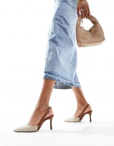 Туфли Samber 2 на шпильке с открытой пяткой в натуральном цвете ASOS DESIGN