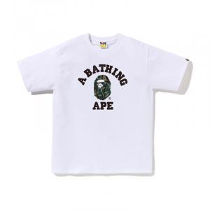Бейп триал камуфляжная футболка колледж A BATHING APE, белый