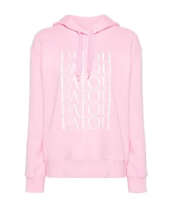Розовая толстовка с капюшоном и логотипом. Patou, розовый