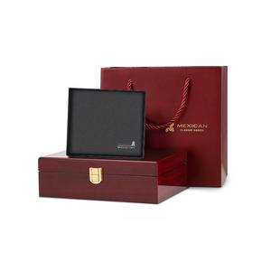 MEXICAN Настоящий кожаный кошелёк мужской чёрный, Black Style B