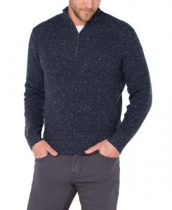 Мужской свитер Donegal Rib с застежкой-молнией на четверть длины Liverpool Los Angeles, Indigo blue