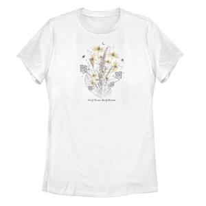 Футболка с рисунком Sun Moon Flowers для юниоров, белый