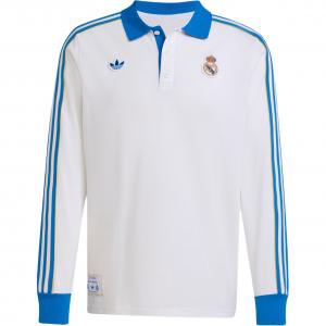Лонгслив поло Real Madrid Terrace Icons Adidas Originals, белый/синий