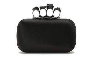 Женская черная тканевая клатч Alexander McQueen