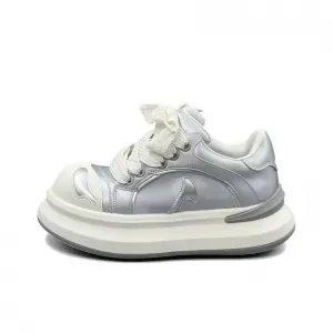 JETRAM Женские легкие устойчивые к истиранию скейтерские кроссовки лоу-топ серебристые, цвет Silver