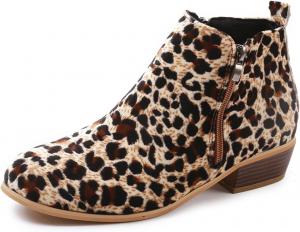 Женские ботильоны Unifizz, классические низкие каблуки, короткие ботинки, удобные повседневные ботинки, Leopard