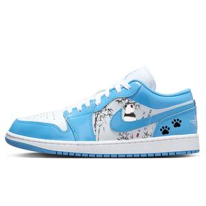 Винтажные баскетбольные кроссовки Air 1 Unisex низкие бело-синие Jordan