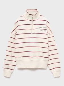 Детский полосатый свитшот из хлопкового бонде Mango, Natural White