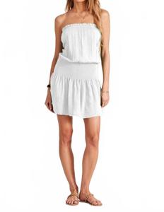 Смокинговое платье-накидка в белом цвете Bobi