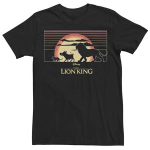 Мужская футболка с изображением Симбы, Тимона и Пумбы 's The Lion King в полоску заката Disney
