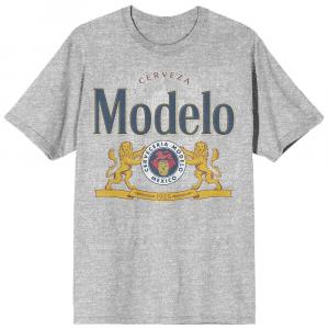 Мужская футболка с графическим логотипом Modelo Beer Licensed Character, серый