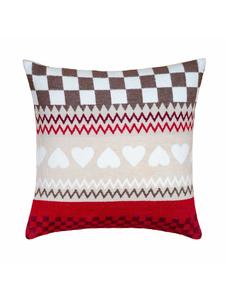 Espico Чехол для подушки в деревенском стиле, красного и бежевого цвета