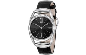 GUCCI Часы Wrist Watch Quartz Movement Leather Strap 34mm Black Dial Women's Watch