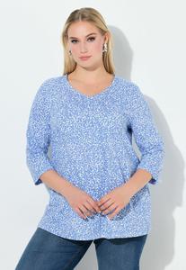 Топ Ulla Popken ZIERFALTEN A-LINIE V-AUSSCHNITT 3/4-ARM, Snow White/White