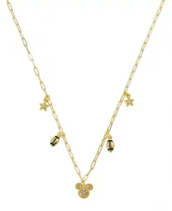 Ожерелье с подвеской в виде футбольного мяча Микки Мауса из кубического циркония Disney, gold