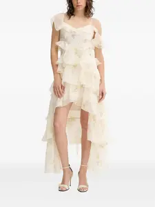 Платье с цветочным принтом и оборками AllSaints, нейтральный