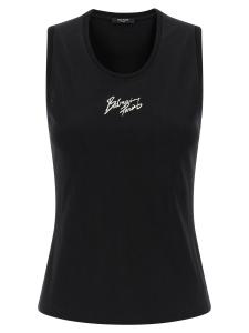 Топ с принтом 'Balmain Paris' BALMAIN, черный