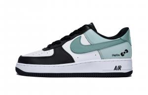 Nike Кроссовки Air Force 1 Puppy Fragment Low Top для скейтбординга, мужские, белые, зеленые