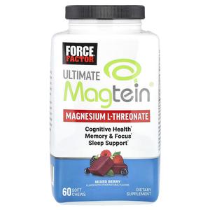 Force Factor, Ultimate Magtein, L-треонат магния, ягодное ассорти, 60 жевательных таблеток