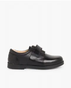 Блюхеры кожаные для мальчика с клейкой лентой Pisamonas, черный