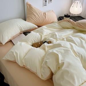 AVIVI Комплект постельного белья 4 предмета, простыня, размер 220x240 см, цвет Milk Tea Cheese-LYY, класс A, ультрамягкий