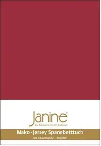 Простыня на резинке Janine Mako Jersey, простыня на резинке всех размеров и цветов 140 см x 200 см x 160 см x 200 см, гранатовый Original Janine