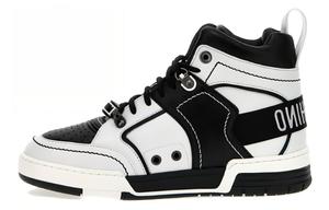 MOSCHINO Высокие мужские кроссовки для скейтбординга, черно-белые