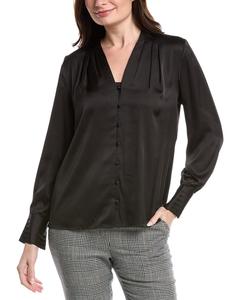 Блузка с пуговицами от Anne Klein, черный