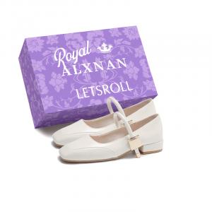 Туфли Мэри Джейн на массивном каблуке для женщин Alxnan, Ecru+Box