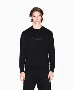 Мужская толстовка с логотипом в тон, круглый вырез Armani Exchange, черный
