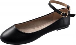 Женские балетки Alpine Swiss Calla с круглым носком и ремешком на щиколотке, плоская подошва, для повседневной носки, легкие и прочные. Для балеток заказывайте на один размер больше, черный